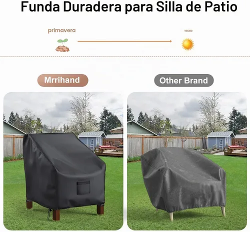 Vista 3 de Mrrihand - Fundas impermeables para sillas de patio, fundas para asiento profundo, resistentes al aire libre