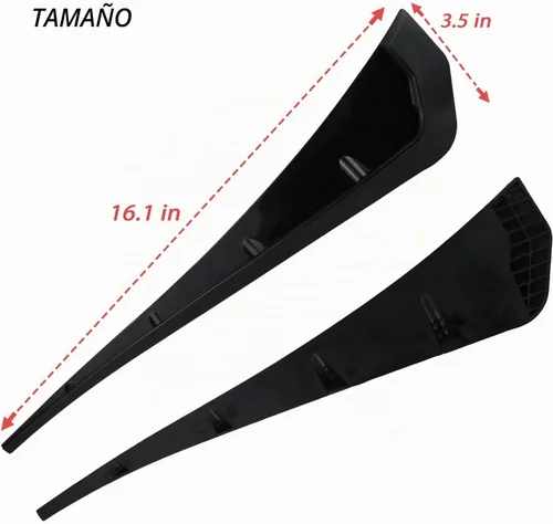 Vista 4 de Adhesivos de decoración para parachoques laterales de coche negro con rejilla de ventilación, material ABS, alerones para parachoques, adhesivos