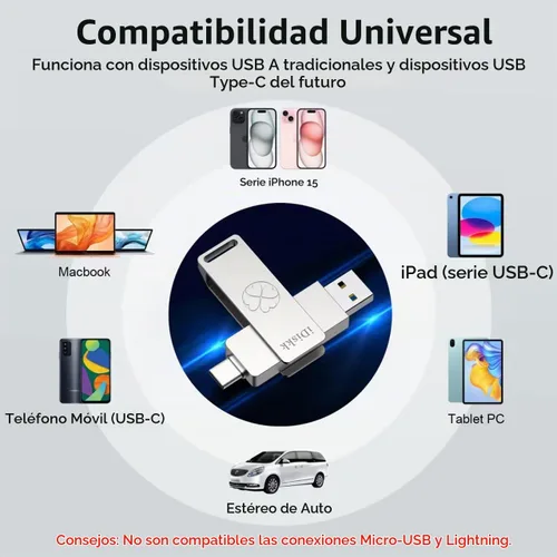 Vista 4 de iDiskk Unidad flash SSD de estado sólido de alta velocidad de 1 TB para iPhone 15/15 Plus/15 Pro/15 Pro Max, USB C iPad, MacBook, portátiles