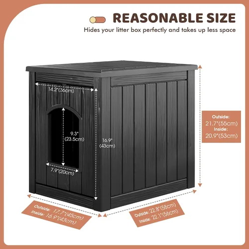 Vista 7 de Fancyango Casa para perros – Mueble para perreras para exteriores e interiores, refugio resistente a la intemperie para perros pequeños y medianos
