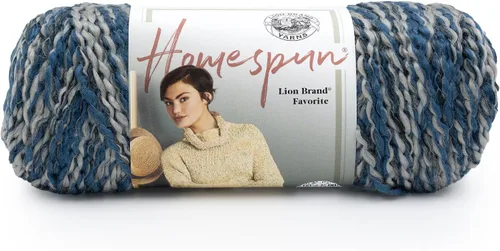 Vista 28 de Lion Brand Yarn Hilo Homespun, Hilo Suave y Voluminoso para Tejer, Ganchillo y Manualidades, 1 paquete, Beachside Stripes