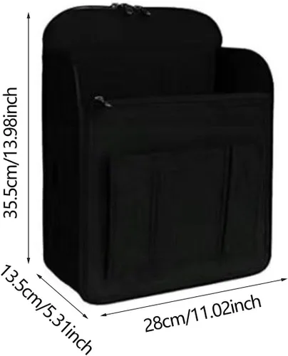 Vista 5 de Backpack Organizer Insert Vertical Design Felt Bag Organizer for Travel Bags, black, L