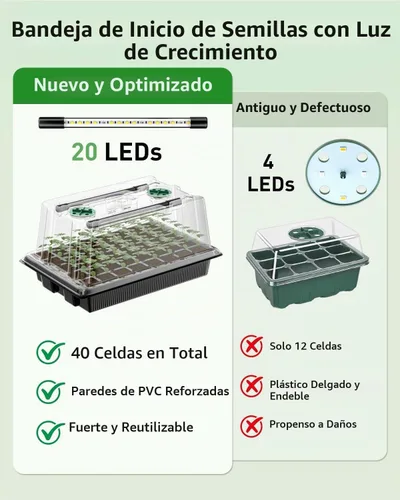 Vista 4 de Pawfly Bandejas de iniciación de semillas, paquete de 2 unidades de 80