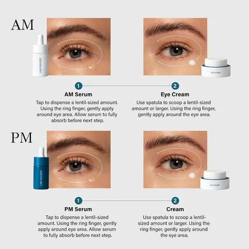 Vista 6 de SKINN Lab Insider - Set de regalo para el cuidado de la piel para 30 días, crema de ojos con cafeína de día y noche, suero para debajo de los ojos