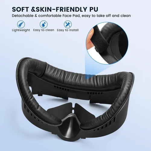 Vista 6 de Facial Interface & Face Cover Pad for Meta Quest 3,Facial Interface Foam Cushion Replacement for Quest 3 Accessories,with Anti-Leakage Light Nose
