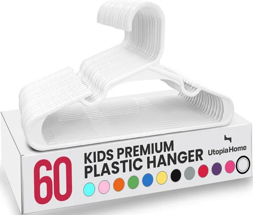 Vista 33 de Utopia Home - Perchas para niños, paquete de 20 perchas para armario de bebé de 11.5 pulgadas, color rosa bebé Perchas de plástico para bebés Se