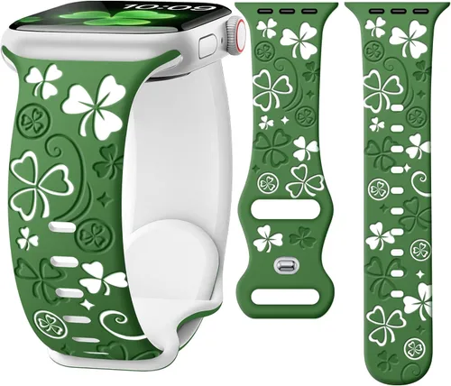 Vista 9 de Clovers Lucky Gifts - Correas de reloj compatibles con Apple Watch para mujer de 1.654 pulgadas (1.654 pulgadas), 1.614 pulgadas, 1.575 pulgadas