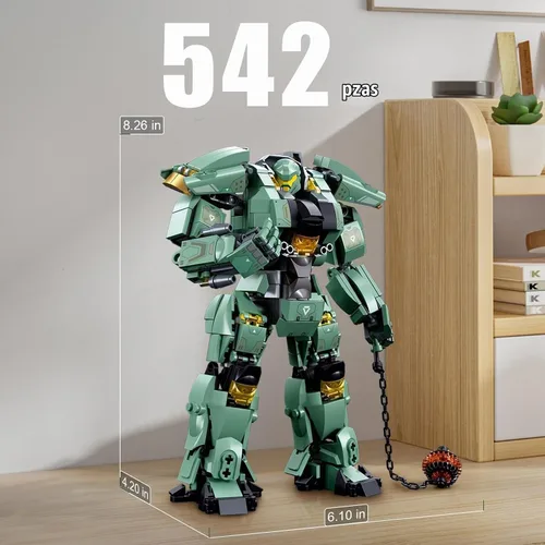 Vista 5 de HIGH GODO Conjunto de Bloques de Construcción de Robot Mech Transformable, Destruye Guerrero de la Ciudad Modelo de Acción Mech Kit de Construcción