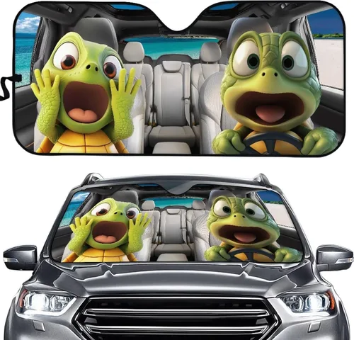 Vista 24 de SEANATIVE Parasol divertido para parabrisas de automóvil, protección contra rayos UV, protector de ventana delantera, diseño de ojos enojados