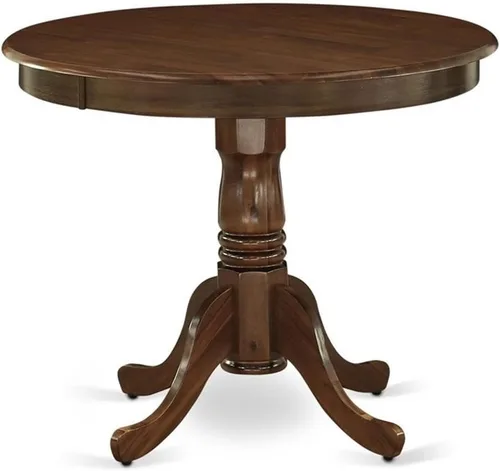 Vista 11 de East West Furniture ANT-ABK-TP Mesa de Comedor Antigua - una Mesa Redonda de Cocina con Superficie/Tablero y Base de Pedestal, 36x36 Pulgadas, Negro