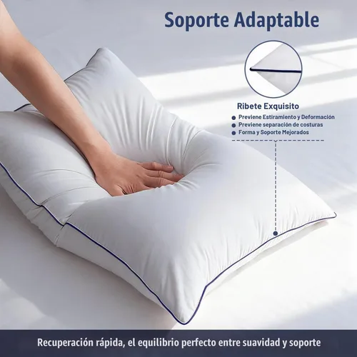 Vista 3 de Juego de 2 rellenos de almohada, cojines cuadrados esponjosos con fundas 100% de algodón, rellenos de almohada decorativos blancos para sofá, cama