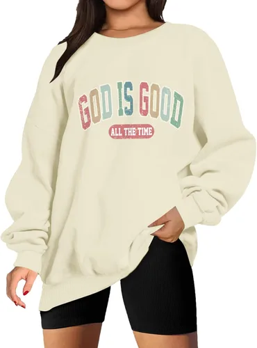 Vista 2 de Dios Es Bueno Sudadera Cristiana Sudaderas para Mujeres de Talla Grande Camisas de Jesús Fe Inspiradoras Versículo de la Biblia Pullover