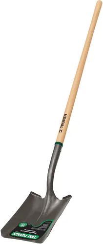 Vista 3 de Truper 31197 Tru Tough - Pala corta de punta cuadrada con mango en D de 19 pulgadas, madera de 19 pulgadas