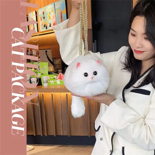 Vista 7 de HUIJUFU Bolso bandolera realista con forma de gato para mujer