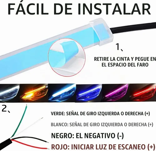 Vista 4 de 2 luces LED de 24 pulgadas para exteriores, luces de circulación diurna