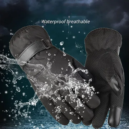 Vista 2 de Guantes de esquí para hombres y mujeres, guantes de invierno cálidos y acogedores para esquí, snowboard, pala y deportes al aire libre