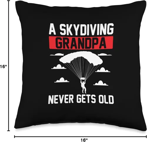 Vista 4 de Skydiving Grandpa Never Gets Too Old Parachute Skydiver Almohada