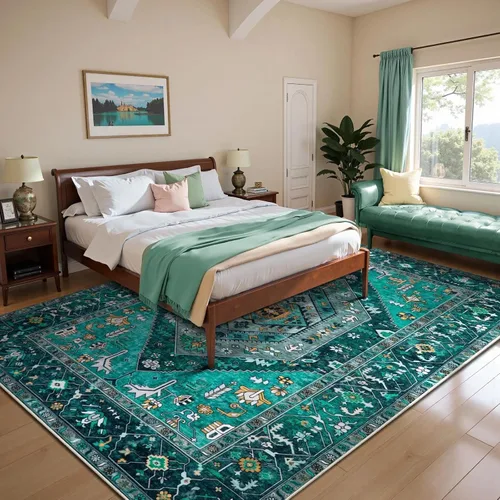 Vista 119 de SERISSA - Tapetes florales vintage, antideslizante, lavable, pequeño, ultrasuave, bohemio, de pelo bajo, para entrada, interiores, habitación