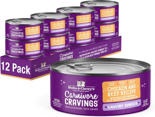 Vista 18 de Stella & Chewy's Carnivore Cravings Savory Shreds - Comida húmeda para gatos - Fórmula de alta humedad con pollo sin jaula de primera calidad e
