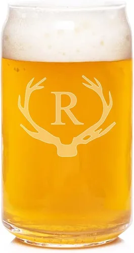 Vista 20 de Abby Smith Antler - Copa de cristal con grabado inicial