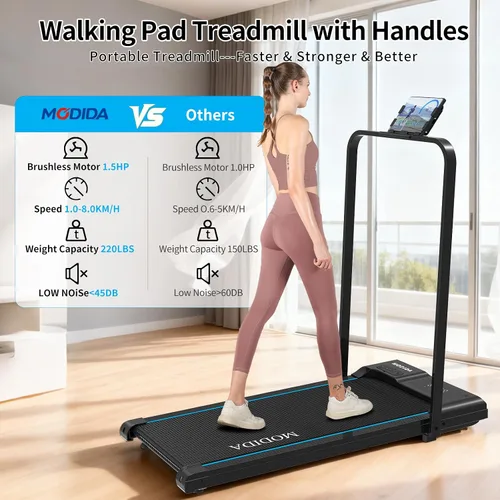 Vista 3 de 3 in 1 Under Desk Treadmill with Incline Walking Pad for Home & Office Negro