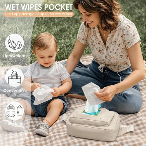 Vista 3 de G4Free Pequeña bolsa de pañales para bebé niña y niño, mini bolsa de pañales cruzada con cambiador portátil