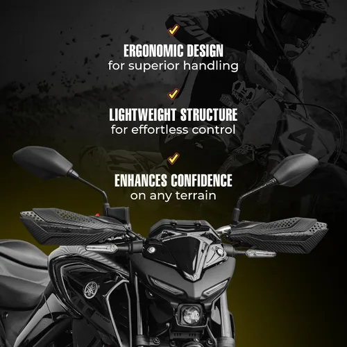 Vista 4 de Circuit Equipment - Protectores de manos universales para motocicleta Dakar - Soportes de nylon duraderos y resistentes a la intemperie - Control