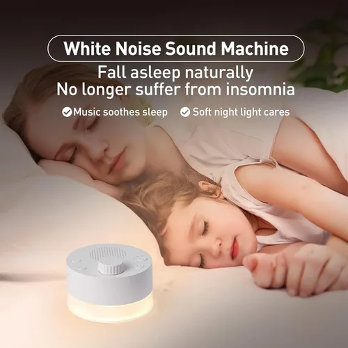 Vista 3 de Máquina inteligente de sonido para dormir con 24 pistas, luz cálida, 4 temporizadores de apagado automático, regalo de vacaciones para bebés