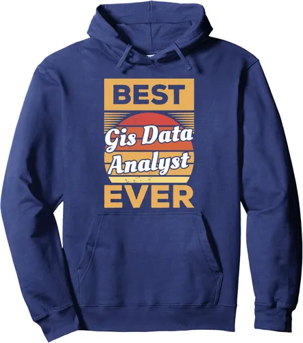 Vista 6 de Vintage Best GIS Data Analyst Ever Pullover Hoodie Negro