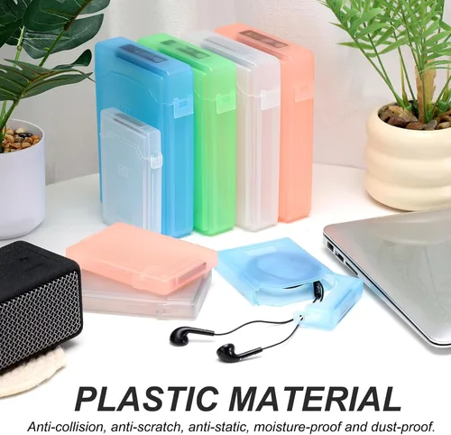 Vista 3 de Caja de disco duro de 4.5" x 3.2", caja de almacenamiento de disco duro de plástico 5 piezas, estuche antiestático portátil para SSD HDD externo