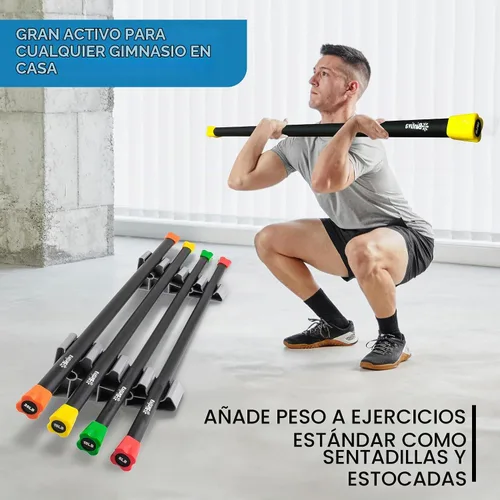 Vista 5 de Weighted Bar Set - Bars for Exercise - Workout Bar - Exercise & Weight Bar
