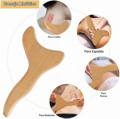 Vista 2 de 2 herramientas de madera Gua Sha, herramienta de drenaje linfático, herramientas de masaje de terapia de madera, herramientas manuales Gua Sha