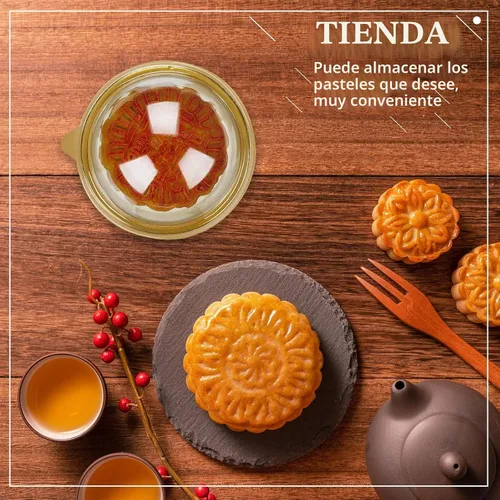 Vista 7 de Patelai 200 piezas cajas de mini cupcakes, recipientes de plástico transparente para magdalenas, queso, pastelería con tapas de cúpula para bodas