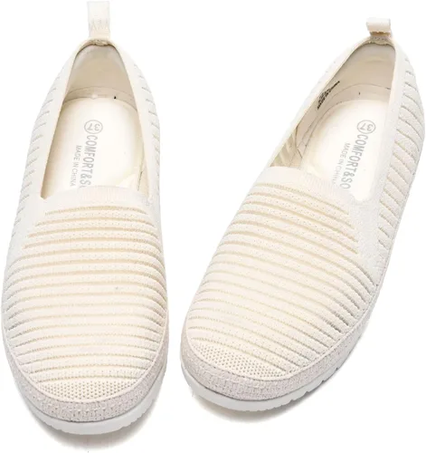 Vista 9 de Women Casual Slip on Walking Shoes Comfortable Knitted Hands Free Slip ins Sneakers with Arch Support Fashion Work Nurse Tennis Shoes