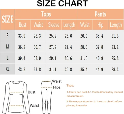 Vista 6 de TAMEYA Ropa interior térmica ultra suave para mujer, juego de 2 pantalones largos con forro polar, capa base para clima frío, parte superior e
