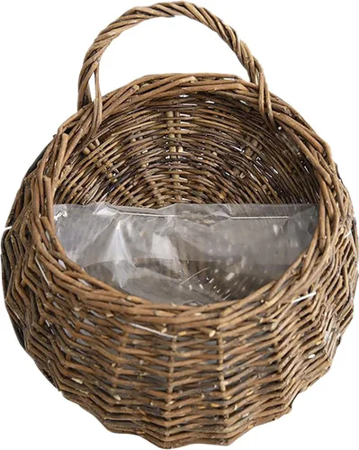 Vista 4 de 2 cestas tejidas para colgar en la pared para organizar plantas de flores, decoración bohemia, cesta para macetas montadas en la pared, maceta