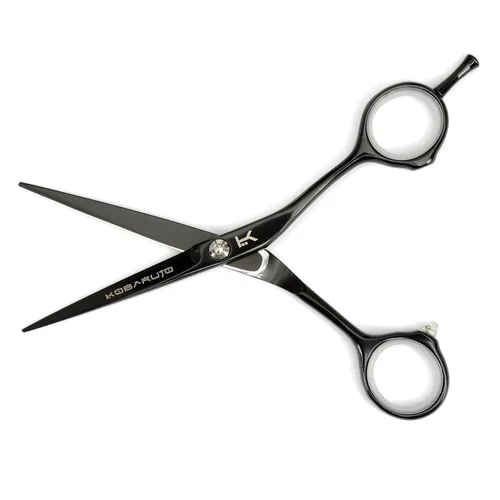 Vista 5 de Tijeras de peluquería profesional de cobalto negro muy afiladas de 5.5 pulgadas