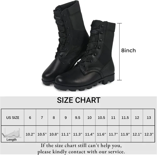 Vista 4 de WIDEWAY Botas tácticas del ejército para hombre, botas de combate ligeras, botas de selva, botas de trabajo militares, botas de desierto