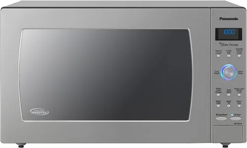Vista 2 de Panasonic Horno con tecnología Cyclonic Wave Inverter, 1250W, 2.2 pies cúbicos para microondas (acero inoxidable/plata), cubierta para microondas