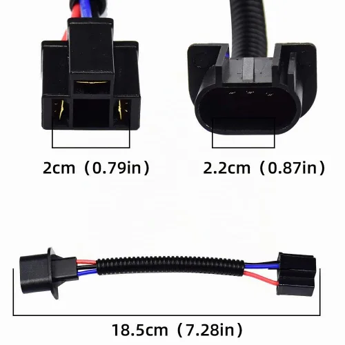 Vista 7 de H13 9008 a H4 9003 Adaptador de extensión de arnés de cableado Zócalos