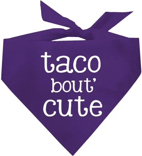 Vista 10 de Taco Bout' - Bandana para perro 100% algodón triángulo ajustable Hecho en Estados Unidos Cinco de Mayo Divertido accesorio de comida Negro