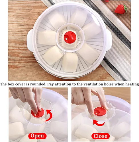 Vista 9 de Vaporizador de verduras para microondas, vaporizador de microondas para verduras, tazón de calefacción para microondas, micro utensilios de cocina