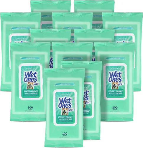 Vista 9 de Wet Ones Paquete mixto de 13 toallitas húmedas para humanos y mascotas, hipoalergénicas, 10 paquetes de toallitas para manos y cara para piel