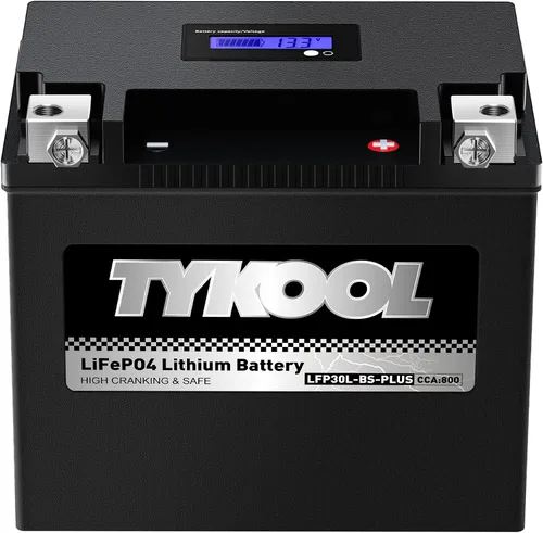 Vista 15 de TYKOOL YTX4L-BS-Pro Batería de litio de alto rendimiento para motocicleta, 180CCA 12.8V 3Ah LiFePO4, batería para deportes de motor, con BMS