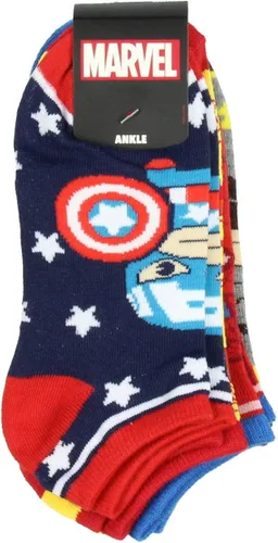 Vista 3 de Bioworld Marvel Avengers Chibi Superhero Characters Calcetines tobilleros invisibles 5 pares, Multi
