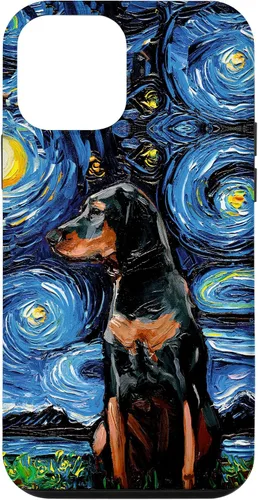 Vista 16 de Black and Tan Coonhound Starry Night Art – Dog Lover Gift Case for iPhone 17