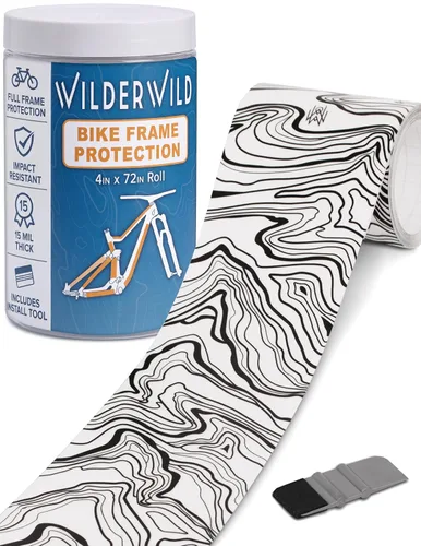 Vista 16 de Cinta de Protección para Marco de Bicicleta - Envoltura de Vinilo Transparente de Alto Impacto Incluye Herramienta (4"x72") Protector de Marco