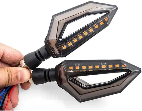 Vista 10 de Luces LED intermitentes universales para motocicleta de 10mm. Luces delanteras y traseras para intermitentes de 12 LED
