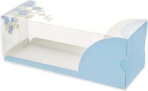 Vista 21 de Restaurantware Caja rectangular de plástico transparente Eclair, 100 unidades Naranja