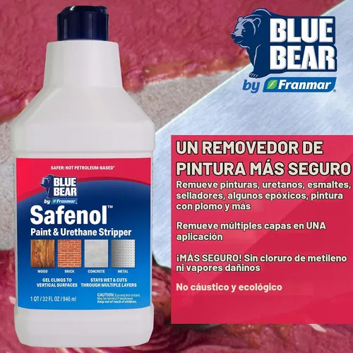 Vista 7 de Blue Bear Safenol - Gel pelador de pintura, elimina uretano y barniz 1